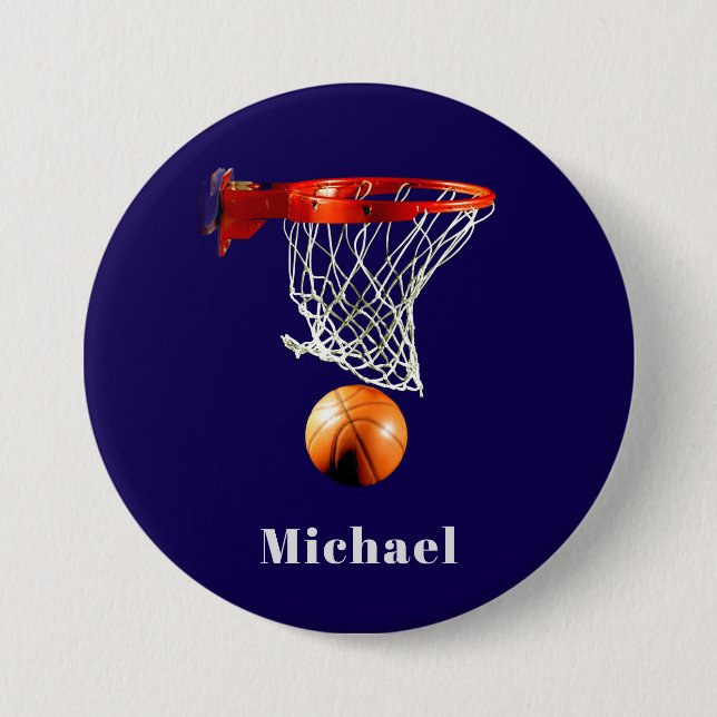 Basketball Ersetze mit deinem Namen Button (Vorderseite)