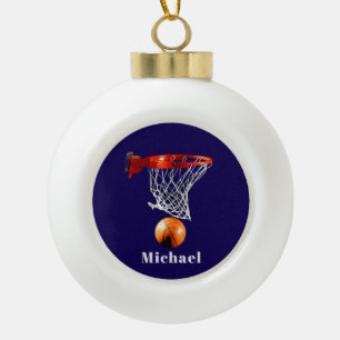 Basketball Ersetzen Sie mit Ihrem Namen Keramik Kugel-Ornament