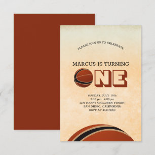 Basketball erster Geburtstag Einladung