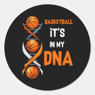 Basketball Es ist in meinem DNA Fun Player Coach T Runder Aufkleber