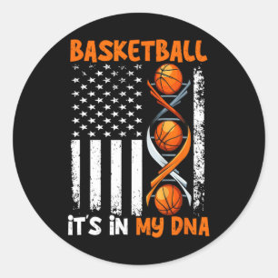 Basketball Es ist In-My DNA Fun Player Coach Team  Runder Aufkleber