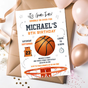 Basketball Es ist Spielzeit Sport Junge Geburtstag Einladung