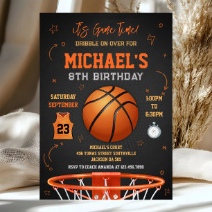Basketball Es ist Spielzeit Sport Junge Geburtstag Einladung