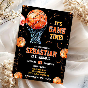 Basketball Es ist Spielzeit Sport Junge Geburtstag Einladung