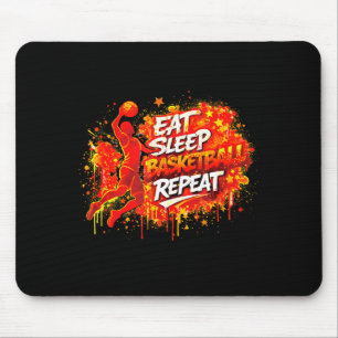 Basketball Essen Schlaf Gewinnen Wiederholen Illus Mousepad