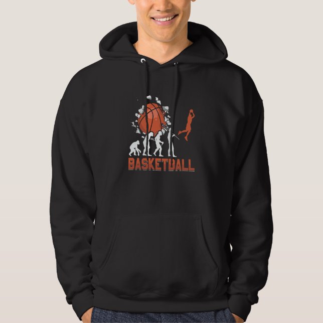 Basketball Evolution From Monkey To Men BBall Dunk Hoodie (Vorderseite)