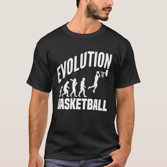 Basketball Evolution vom Affen zum Männchen Ball D T-Shirt (Vorderseite)