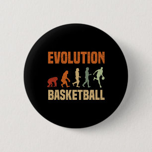 Basketball Evolution vom Affen zum Männchen Ganze Button