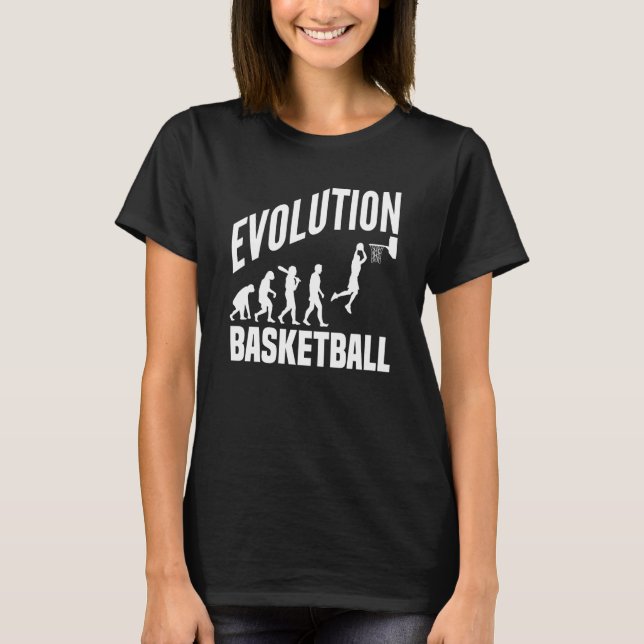 Basketball-Evolution vom Affen zum Männchen T-Shirt (Vorderseite)