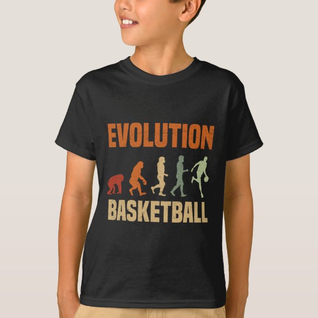 Basketball-Evolution vom Affen zur Liebe T-Shirt (Vorderseite)