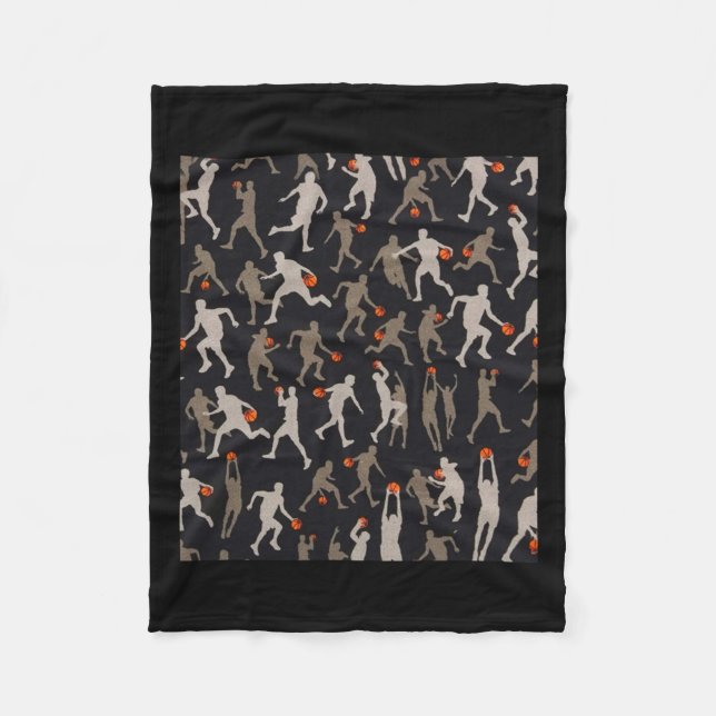 Basketball-Fabric Schwarze Muster Fleecedecke (Vorderseite)