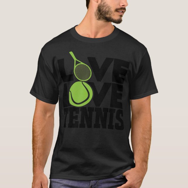 Basketball-Fan-Geschenk für Live-Liebe Tennis 90er T-Shirt (Vorderseite)