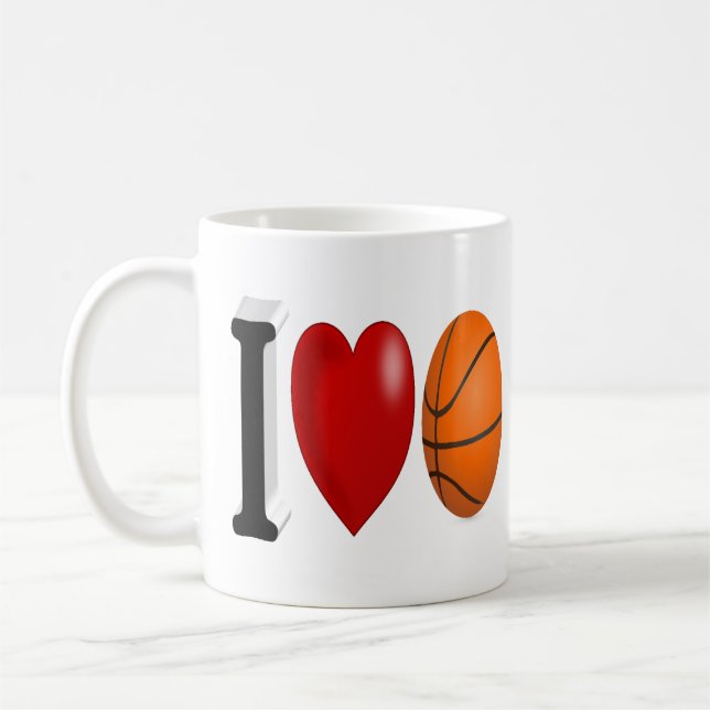 Basketball-Fan halb Text Kaffeetasse (Links)