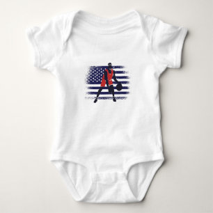 Basketball Fan Jersey USA Flag Baby Strampler