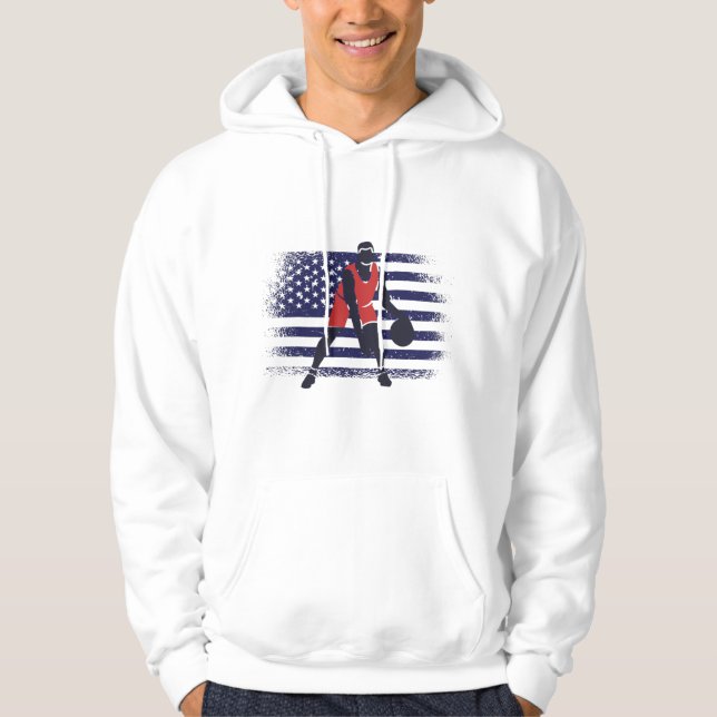 Basketball Fan Jersey USA Flag Hoodie (Vorderseite)