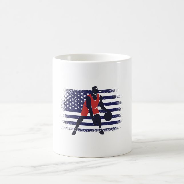 Basketball Fan Jersey USA Flag Kaffeetasse (Mittel)