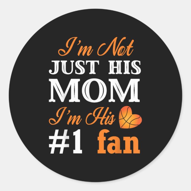 Basketball Fan Mom Quote Shirt Mothers Day Gift Fo Runder Aufkleber (Vorderseite)