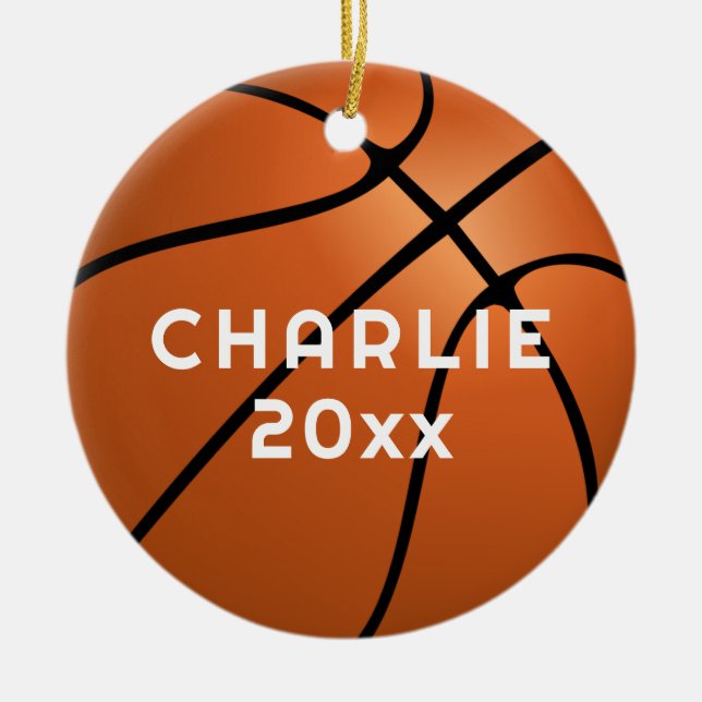 Basketball Fanname Weihnachten Keramik Ornament (Vorne)