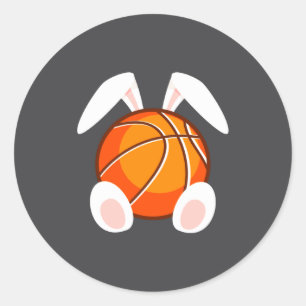 Basketball-Fans Osterhase Frohe Ostern Basketball Runder Aufkleber