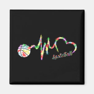 Basketball Farbenfroher Raucher Herzschlag Magnet