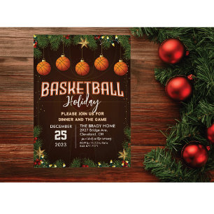 Basketball-Feiertags-Party-Abendessen-Einladung Einladung
