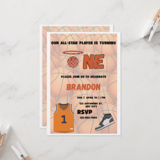 Basketball First Birthday Invitation | All Star Einladung