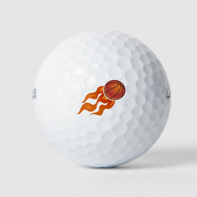 Basketball-Flammen Golfball (Vorderseite)