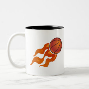 Basketball-Flammen Zweifarbige Tasse