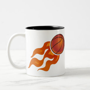 Basketball-Flammen Zweifarbige Tasse