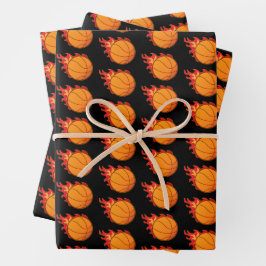 Basketball Flammensport Geschenkpapier Set