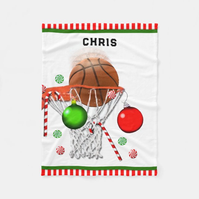 Basketball Fleecedecke (Vorderseite)