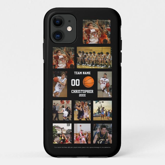 Basketball Foto Collage Black Case-Mate iPhone Hülle (Rückseite)