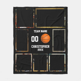 Basketball Foto Collage Fleece Decke