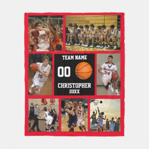Basketball Foto Collage Fleece Decke
