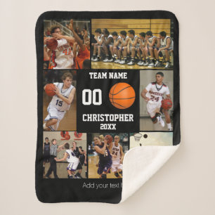 Basketball Foto Collage Fleece Decke Sherpadecke