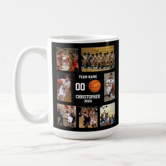 Basketball-Foto-Collage Kaffeetasse (Links)