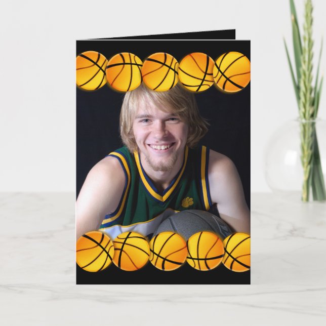 Basketball-Foto-Geburtstagskarte Karte (Vorderseite)