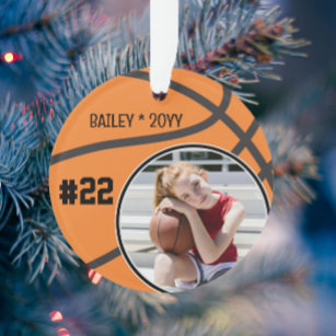 Basketball Foto Name Nummer Ornament