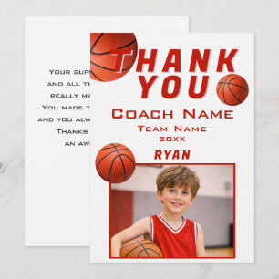 Basketball-Foto-Spieler-Team-Trainer Dankeskarte
