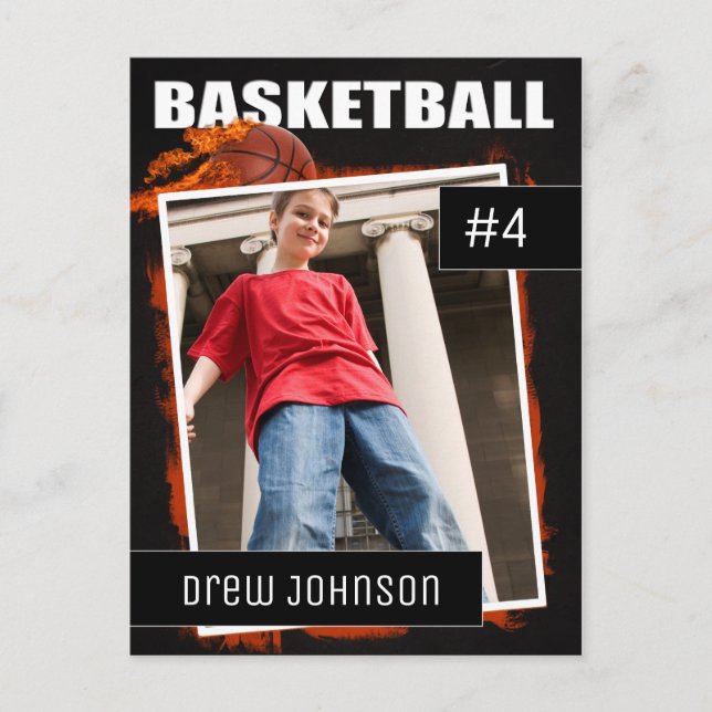 Basketball Foto Sports Trading Card Postkarte (Vorderseite)