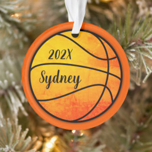 Basketball Foto Vorlage Weihnachtsgeschenk Runde W Ornament