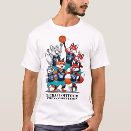 Basketball Fox Outfoxed Competition Mens Cartoon T-Shirt
