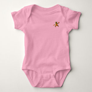 Basketball Frog Baby-Bodyanzug rosa vorne und hint Baby Strampler