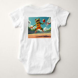 Basketball Frog Vollbild Baby-Body weiß bk Baby Strampler