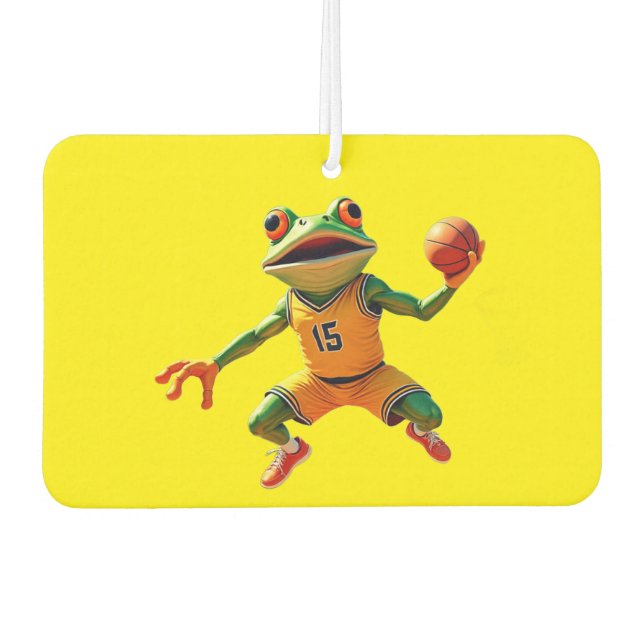 Basketball Frog yellow car air freshener Autolufterfrischer (Vorderseite)