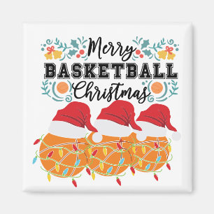 Basketball Frohe Weihnachten an Spieler mit Ball Magnet