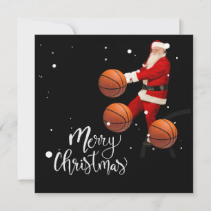 Basketball Frohe Weihnachten mit dem Weihnachtsman Karte
