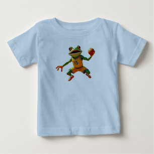 Basketball Frosch Baby-Blau-Shirt Baby T-shirt