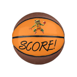 Basketball Frosch erzielt orange Mini-Basketball