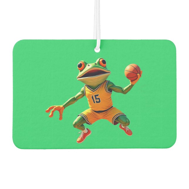 Basketball-Frosch grüner Auto-Luftverbesserer Autolufterfrischer (Vorderseite)